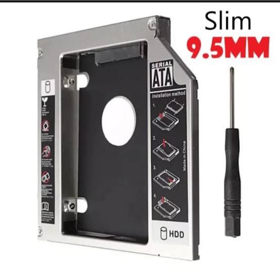 Second HDD Caddy 9.5mm SATA 3.0 for 2.5" SSD Case Hard Disk Enclosure with LED Indicator for Notebook ODD DVD-ROM, Universal 9.5mm SATA 2nd SSD HDD Hard Drive Caddy Fits In The Place Of CD/DVD-ROM Optical Drive