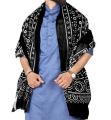 Black Sindhi Ajrak Shawl For women and Men SA-01-04. 