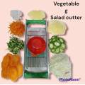 Original Vip International Vegetable Salad Cutter & HandSefty - 1 Pieces 2 ni 1 Blade Potato Chips Banana,Apple wafer, vegetable Cutter ,Garnishing n Chopping - 100% Non Magnetic Japani SS Steel.