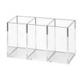 Transparent Makeup Brush Organizer, Makeup Storage Tray, Bathroom Drawer Makeup Organizer, 3 Slot Acrylic Makeup Brush Organizer. 