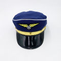Children Captain Hat Cosplay Aviation Cap Navy Party Costume Police Sailors Caps Performance Captain Hat with Badge Unisex 1PC.
