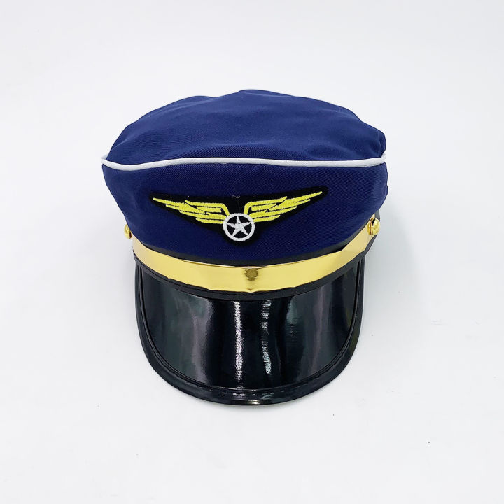 Children%20Captain%20Hat%20Cosplay%20Aviation%20Cap%20Navy%20Party%20Costume%20Police%20Sailors%20Caps%20Performance%20Captain%20Hat%20with%20Badge%20Unisex%201PC%20-%20Image%206