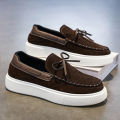 Designer Fashion British Style Flat Walking Shoes Casual Loafers Men Leather Shoes Luxury Dress Shoes Men Antiskid Driving Shoes. 