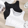 Women Breathable Chest Breast Binder Side Buckle Short Vest Tops Chest Binder Underwear Tank Tops Wireless Chest Wrap Bandage. 