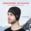 Winter outdoor cycling warm hat helmet lined with ear protection windproof fleece warm hat mountaineering and skiing cold-proof.