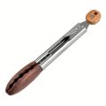 Cooking Tong, Walnut Wood Tong, Stainless Steel Anti-Slip Long Handle Wood Salad Tong with Hanging Hole, Household Creative Tong.