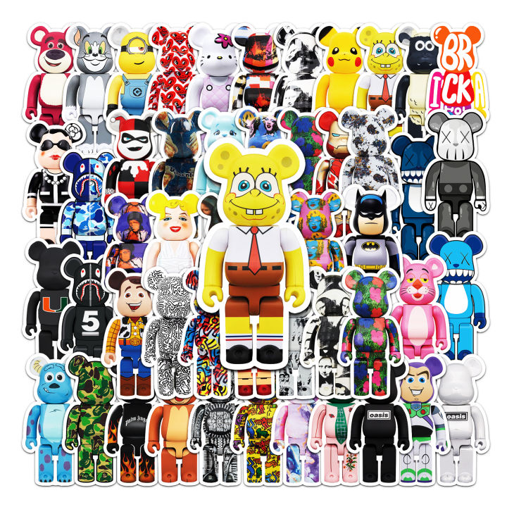 50 Piece Bearbrick Stickers Waterproof DIY For Phones Laptop Car Sticker Creative Home Decal