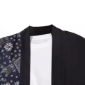 Men's Harajuku Japanese Patchwork Paisley Print Kimono Cardigan Traditional 3/4 Sleeves Haori Yukata Cosplay Clothing for Summer. 