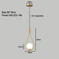 Copper Indoor LED Pendant Lamps with 7w G9 Light Bulb for Bedroom LED Chandelier Lights Fixtures Hanging Lighting for Corridor. 