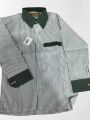 Green linning green cuf collar school uniform shirt for boy size 4-18 year. 