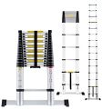 6 to 20 Feet Aluminum Telescoping Telescopic Ladder Folding Ladder in Extendable Ladder for Household and Outdoor-Multi-functional A Frame Portable Extension Folding Multi-Purpose Heavy Duty Ladder. 
