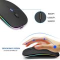 Bluetooth Wireless Mouse RGB Rechargeable Wireless Computer Mause LED Backlit Ergonomic Gaming Mouse for Laptop PC 1600 DPI. 