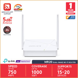 Bilashmart Mercusys MR20 AC750 Wireless Dual Band Wi-Fi Router | 750 Speed Multi-Mode | 2 High Gain External Antennas | IPTV and IPv6 Supported