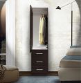 Customized || Narrow Wardrobe Closet with Door, 3 Exterior Drawers || Chipboard || 16.5″W x 21.75″D x 48″H. 