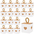 10/50pcs White Brown Heart Candy  Boxes Wedding Favors for Guests Birthday Party Baby Shower Chocolate Cookie Packaging Box. 