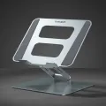 【1KG】 Metal Laptop Stand Aluminium ~ Portable Aluminum Alloy Base, Foldable Laptop Metal Stand Cooling Pad with Adjustable Height & Anti Slip Rubber Grips ~ Compatible with All Laptops, Tablet, Notebook ~ Silver by FunBug. 