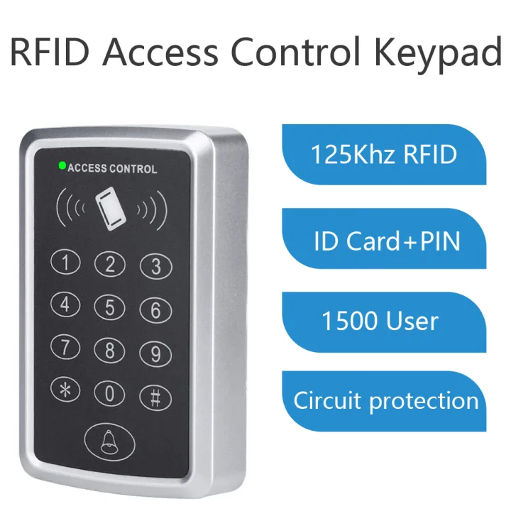 125Khz RFID Access Control Keypad EM Card Reader Door Access Control ...