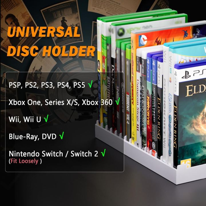 Video%20Game%20Storage%20Holder%20for%20for%20PS5/%20PS4/%20PS3/%20PS2/%20Xbox%20One/Xbox%20Series%20X/S/Wii/Switch/Switch%202%20Game%20Cases,%20DVD%20-%20Image%202