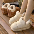 Cute Warm Ankle Boots Winter Women's Bow Warmth Plush Bow Cotton Shoes 2025 New Waterproof Down Cloth Short Barrel Snow Boots. 