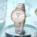 CURREN Women Watch Top Brand Luxury Elegant Female Waterproof Clock Genuine Leather Bracelet Simple Lady Girl Wristwatch 9081. 