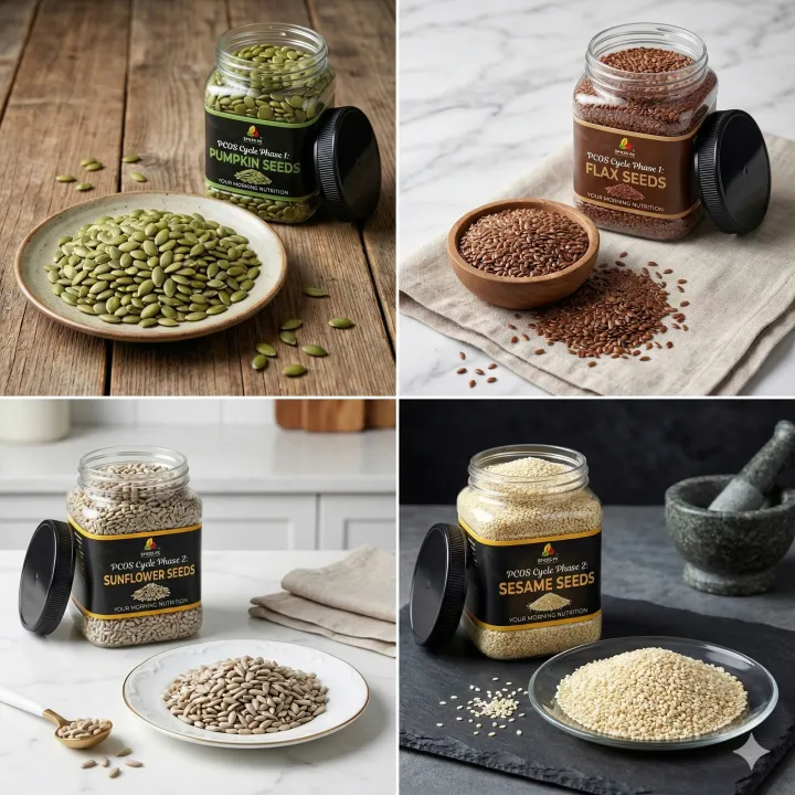 PCOS%20Seed%20Cycling%20Kit%20(400g%20Bundle)%20-%20Pumpkin,%20Sunflower,%20Flax%20&%20Sesame%20Seeds%20(100g%20Each)%20for%20Hormonal%20Balance%20&%20Irregular%20Periods%20-%20Image%202