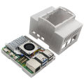Raspberry Pi 5 ABS Case DIN Rail Shell Large Inner Space Clear Top Windows Electrice Box Optional Active Cooler for RPi 5 Pi5. 