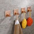 4pcs Self Adhesive Wall Hooks, Towel Rack, Bathroom Door Key, Cloth Coat Hanger Kitchen Hardware Holder Bag Hook Organizer. 