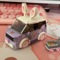 Rabbit Car Building Block Set DIY Cartoon Car Model Assembly Bricks Children's Toy  Suitable for Home Decoration Ornaments. 