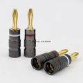 4/8/12/16//24/36/40pcs  Metal BANANA PLUGS 24K Gold-plated 4MM Banana Connector with Screw Lock For Audio Jack Speaker Plugs. 