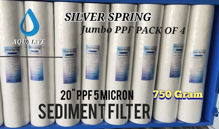 PPF%20Sediment%2020"%20Jumbo%20Water%20Filter%20Cartridge%20Element%20Replacement%20PPF%205%20micron%20(PACK%20OF%204)%20-%20Image%202