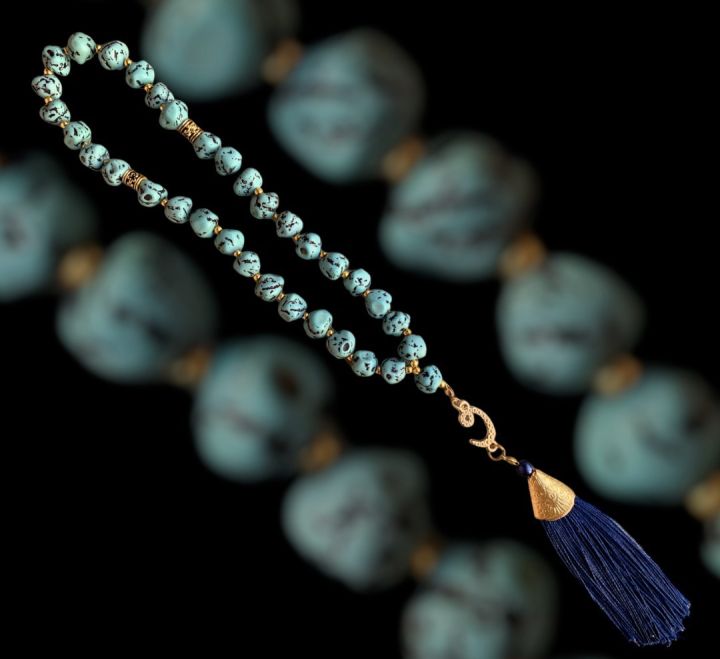 Feroza%20Tasbeeh,%20Uneven%20Original%20Beads%20Tasbih%20with%20Beautiful%20Tassel%20-%20Image%207