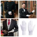 2/4Pairs White Cotton Gloves for Women Men Waiters Drivers Jewelry Workers Mitten Full Finger Anti Slip Hand Protector. 