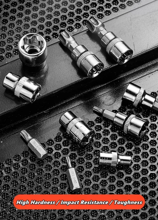 Professional%2034pcs%20Torx%20Bit%20Socket%20&%20E-Torx%20Star%20Socket%20Set%201/4"%203/8"%201/2"%20Drive%20Male%20Female%20E-torx%20Bits%20Handheld%20Tool%20with%20Case%20-%20Image%207