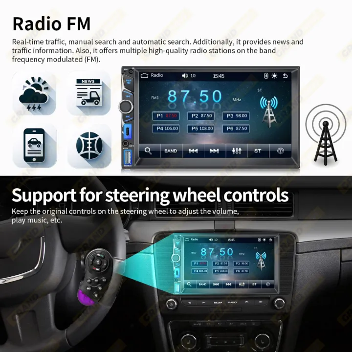 2DIN%207inch%20Car%20Multimedia%20MP5%20Player%20Wired%20CarPlay%20Android%20Auto%20Mirrorlink%20Touch%20Screen%20AUX%20Bluetooth%20Stereo%20USB%20Fast%20Charging%20-%20Image%207