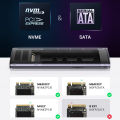 M.2 NVMe SSD Enclosure Dual Protocol M.2 to USB Type C 3.1 SSD Adapter 10Gbps for M2 NGFF NVME PCIE NGFF SATA SSD Disk Box. 