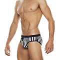UXH Padded Contrast Color Swim Briefs Black Strips Push-Up  Swimwear Men Swimming Briefs Surf Beach Shorts Mayo Sungas. 