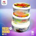 Food Container Bowl Microwave Safe BPA Free Plastic Bowl - 4 Pcs Set Storage Jar, Box, Multipurpose Bowl Fine Quality - Fresh Keeping Bowl Set. 