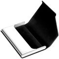 Metal Business Card Holder - Waterproof PU Leather Stainless Steel Card Case for Men and Women. 
