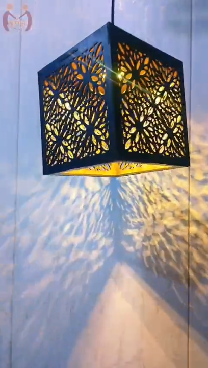 Wooden Ceiling Pendant Light – Modern Hanging Lamp with Laser Cut ...