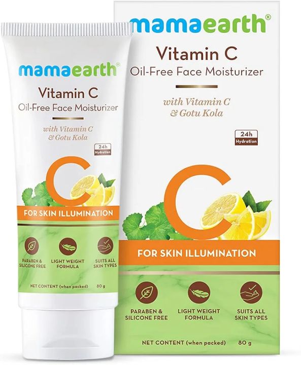 Mamaearth Vitamin C Oil-Free Moisturizer For Face with Vitamin C & Gotu Kola for Skin Illumination – 80 g