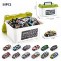 30 - 50PCS Mini Alloy Cars Model Set with Storage Box Diecast Pull-Back Vehicle Toys for Boys, for Christmas, Birthday .