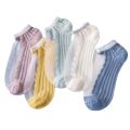 5 Pairs Of Womens Glass Fiber Spring And Summer Thin Transparent Breathable Socks Candy Color Polyester Sock Bottom. 