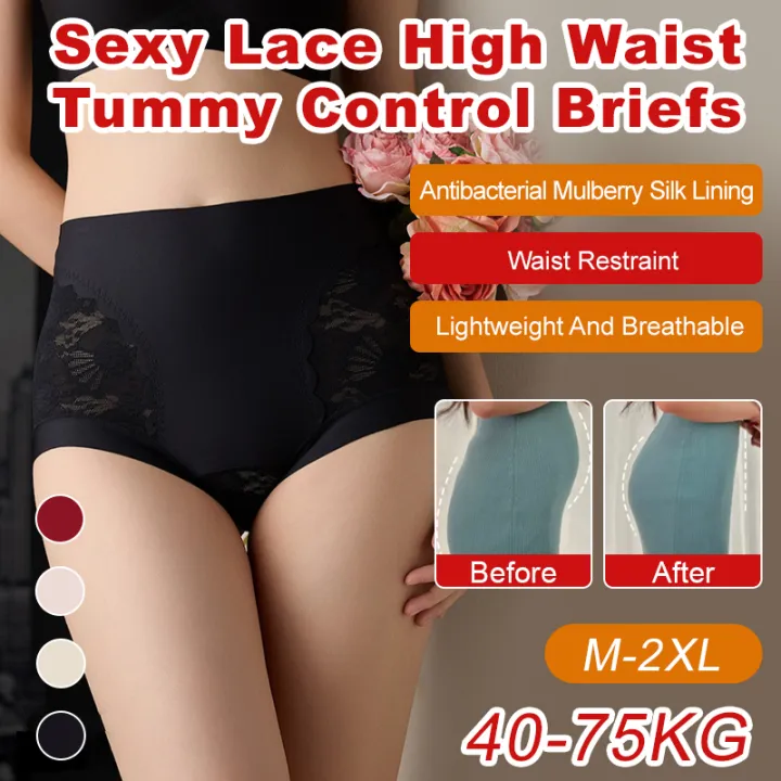 High-Waist%20Lace%20Slimming%20Panties%20-%20Women's%20Ice%20Silk%20Triangle%20Underwear,%20Seamless%20Tummy%20Control%20&%20Fashion%20Design%20-%20Image%202