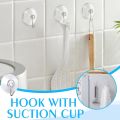 Suction Cup Hooks, 1.77 Inches Clear PVC Suction Cups with Metal Hooks Removable Small Suction Cups for Kitchen Bathroom Shower Wall Window Glass Door. 