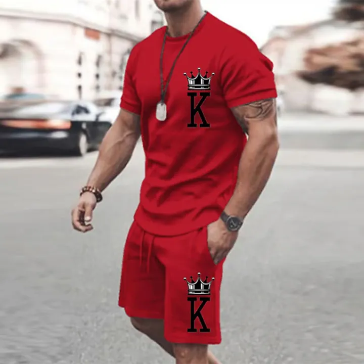 2025%20Summer%20New%20Men's%20Summer%20Leisure%20Sports%20Running%20Set%20Loose%20Men's%20Refreshing%20Top%20Y2K%20Style%203D%20Poker%20King%20Fashion%20Set%20Lightweig%20-%20Image%207