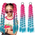 2 PCS Synthetic Bubble Ponytail  20" Lightweight Colored Hair  with Hair Tie for Women Girl Daily Party Use. 