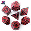 DND Dice Set Polyhedral Dice High Quality Plastic Dice Set Unique Patterns Amazing Retro Font Styles For Role Playing Games. 