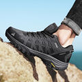 HIKEUP  Mens Hiking Shoes Breathable Lace Up Trekking Male Cushioning Outdoor Climbing Tourism Sneakers for Men. 