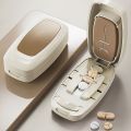 Multifunctional Pill Splitter with Storage Compartment 2/3/4 Parts Dustproof Pill Divider Storage Box Divide Organizer Crusher. 