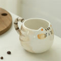 1pc cute ceramic cup, cat shaped mug, 380ml/13oz milk, coffee, and water cups. 